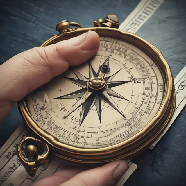 A person in a boat, representing the claims process, navigates through choppy waters. An adjuster is seen at the helm, guiding the sailor with a compass and map to ensure fair compensation