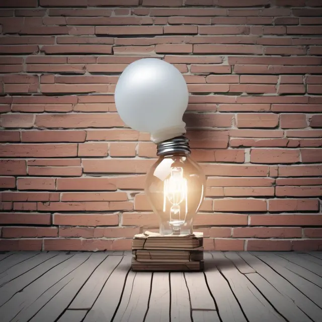 An intellectual lightbulb contrasted with a tangible brick, representing intangible personal property and tangible personal property.