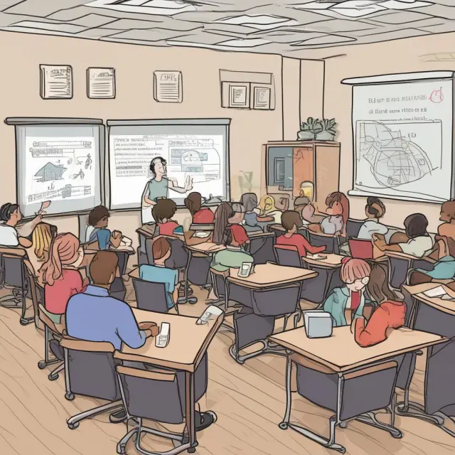 An interactive media-driven digital classroom where students learn, collaborate, and engage using multimedia tools