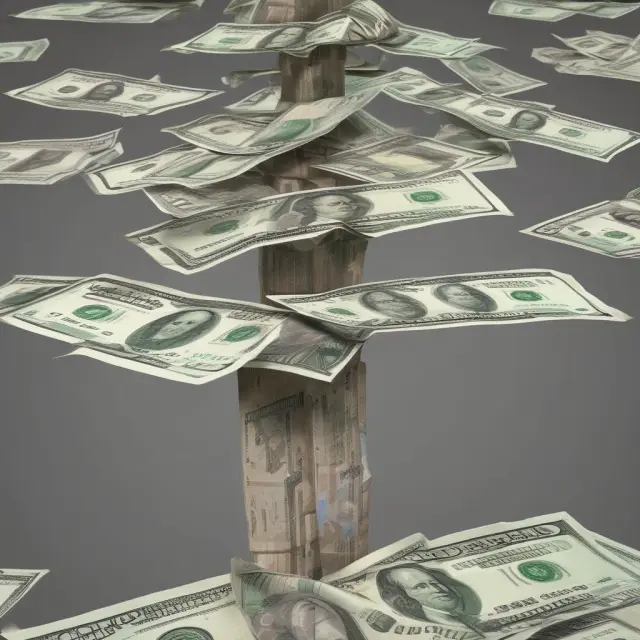 Interbank deposits depicted as banknotes flowing between financial institutions.