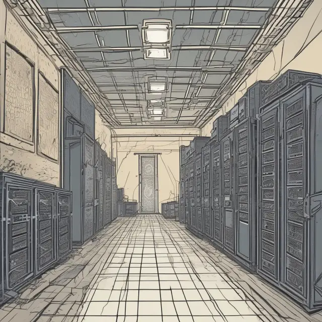 A harmonious arrangement of interconnected masterpiece data centers symbolizing Banknet