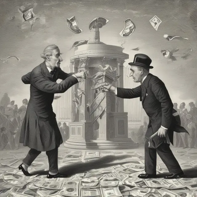 Banks exchanging funds in an intricate dance, shaping US interbank lending rates.