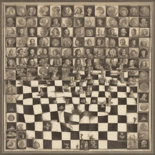 Central banks as chess pieces on a board, each making moves based on interbank rate decisions and currency influences