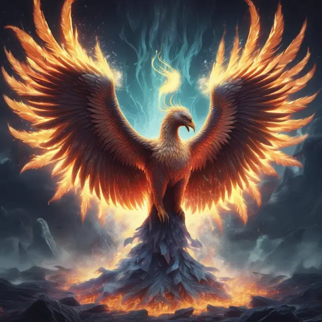 Phoenix rising above a sea of OTC derivatives and credit default swaps, signifying ICE