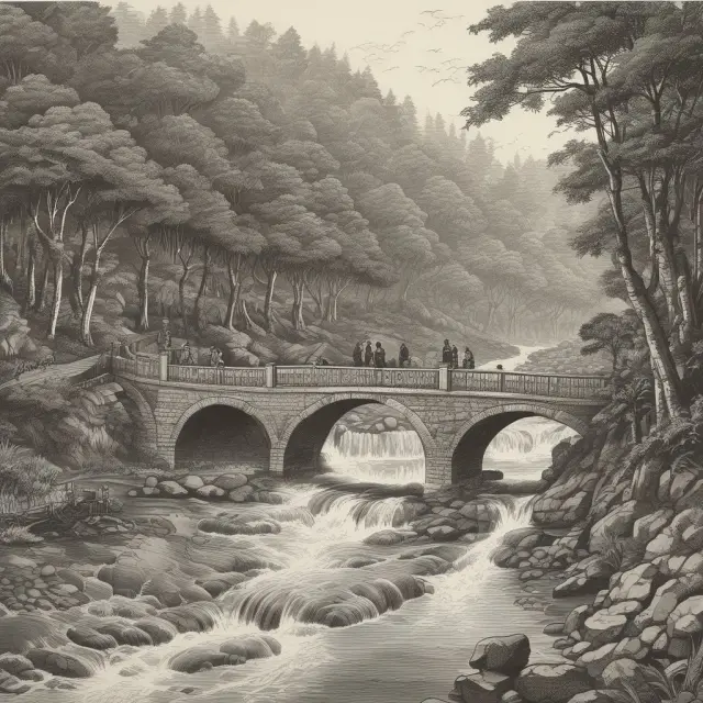 A river symbolizes the 6-year effective duration of a bond portfolio consisting of 50 securities, with each constituent contributing to the overall flow and changing direction as interest rates shift