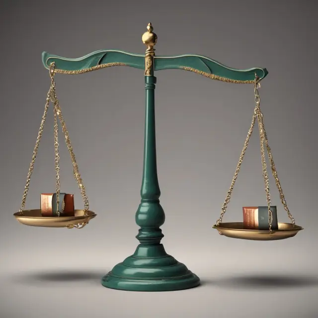 Scales with an interest coverage ratio and a debt-to-equity ratio, symbolizing the balance between a company