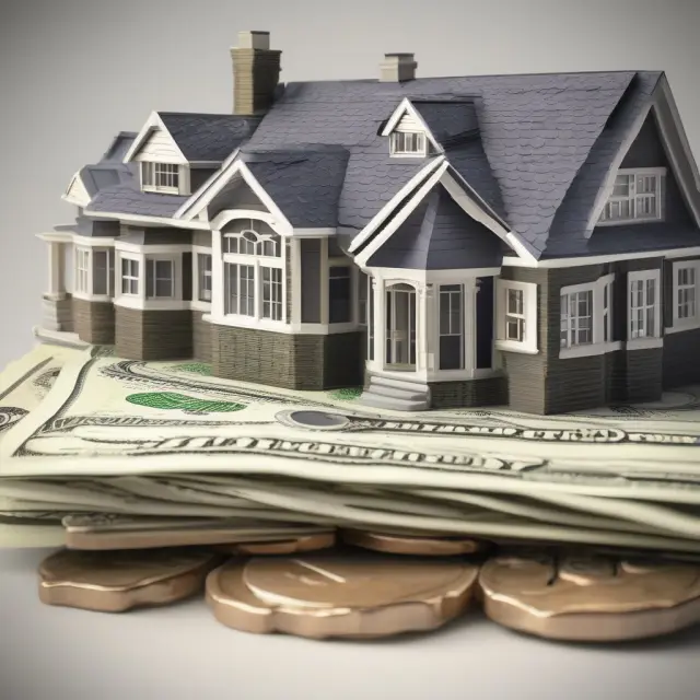 Scales with mortgage symbols tipping towards lower payments, representing interest-only mortgages; countered by burdensome future obligations