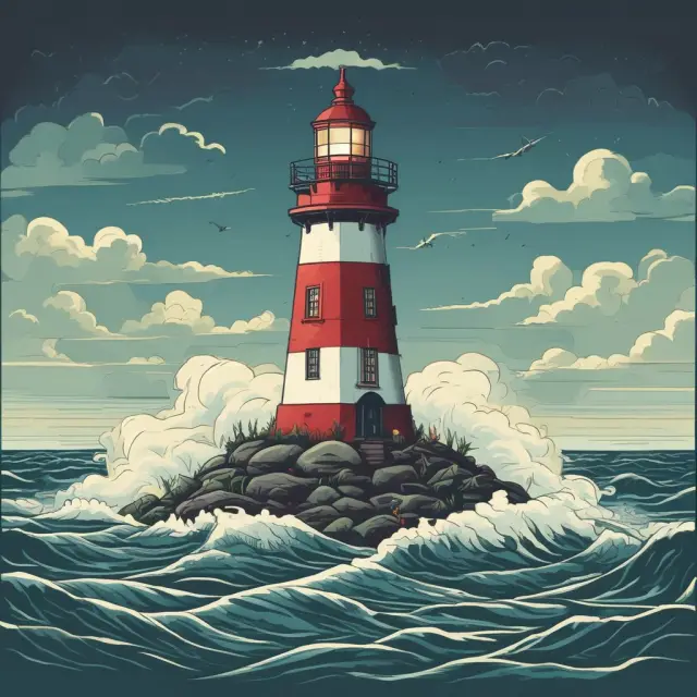 A lighthouse illuminating FAQs about interest-only mortgages, helping borrowers navigate financial complexities.