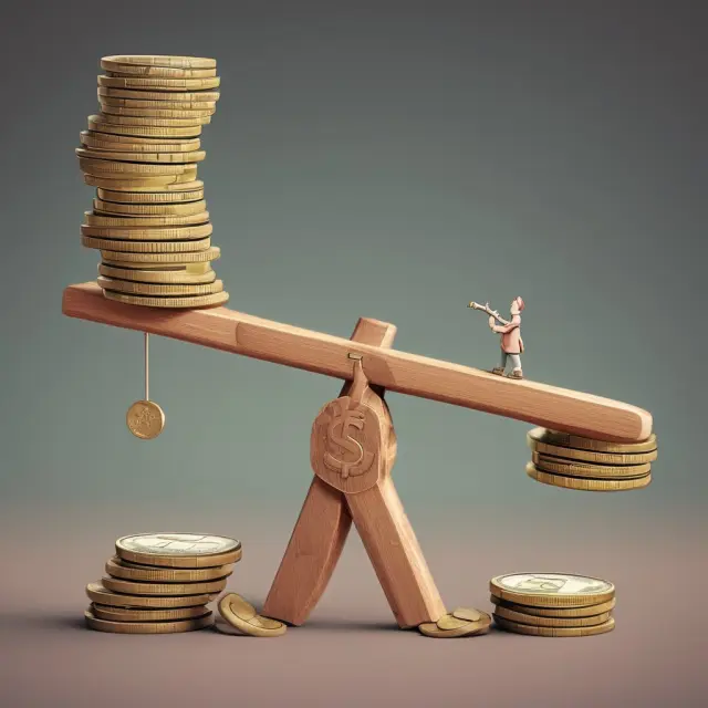 See-saw illustrating the balance between borrowers paying/lenders earning from interest rates.