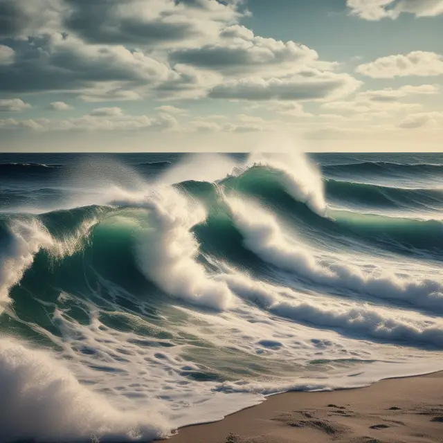 Interest waves crashing on a shore, symbolizing borrowers