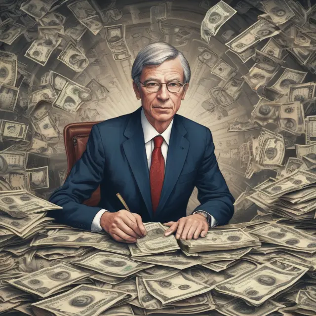 Central bank governor weaving economic tapestry, influenced by factors like inflation and employment, determining interest rates