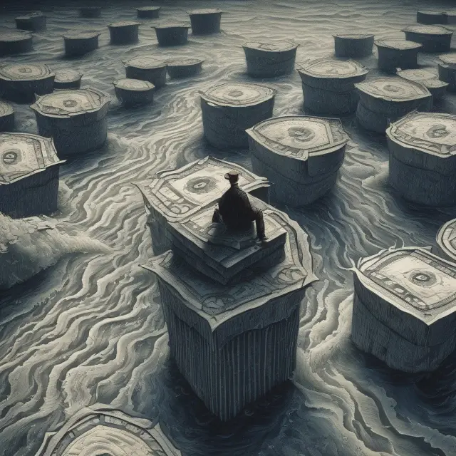 An interest rate collar shielding a bond from volatile London Inter-bank Offered Rate (LIBOR) fluctuations, illustrated as a sailboat withstood stormy waters