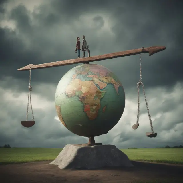 Image of a see-saw with interest rates precariously balanced on an unstable globe, symbolizing IRP