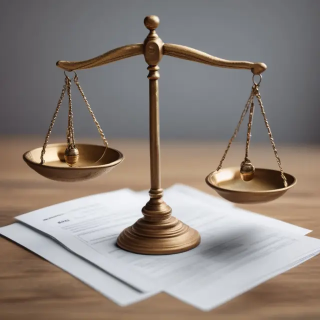 A balance scale with interim reports (quarterly reports) tipping it towards transparency, enhancing investors