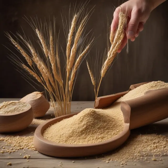 Miller milling wheat into flour - An example of intermediate goods creation and added value