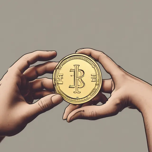 Golden coin representing investment opportunity flipping between the hands of calculator and Excel, symbolizing iterative method and Excel function for determining Internal Rate of Return.