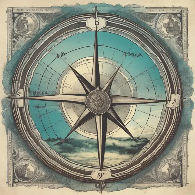 An IRR compass navigates through the sea of NPV, ROI, and ROE financial metrics to ensure profitable investment decisions