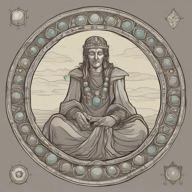 Oracle holding various gems, symbolizing multiple Internal Rates of Return. Contemplating the significance of each gem in investment decisions.