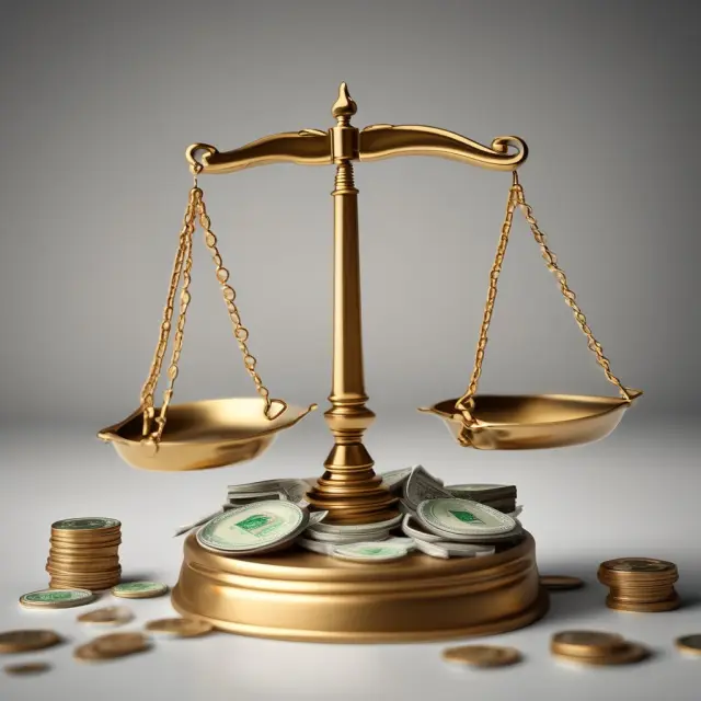 An image of two golden scales: one labeled