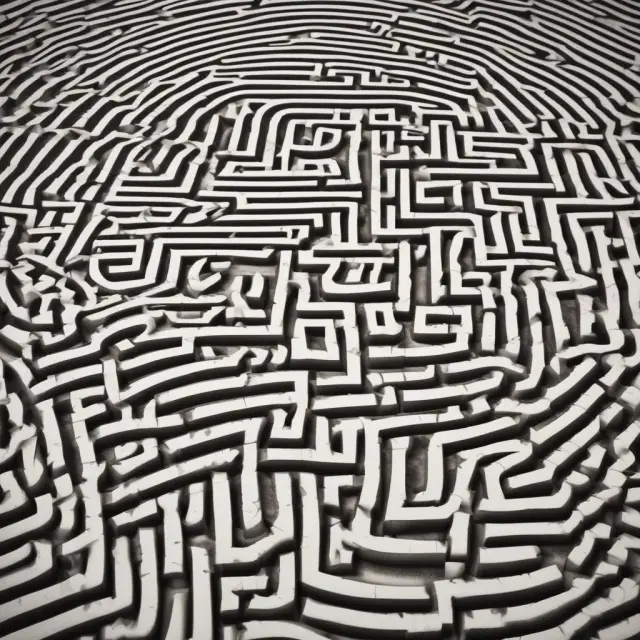 An intricate maze made from endless scrolls representing the complexity of the U.S. tax code