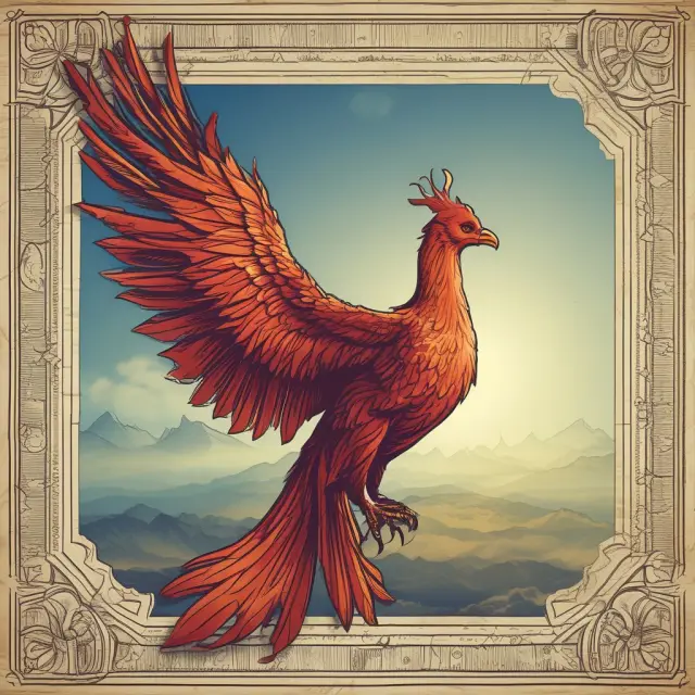 A mythical phoenix emerging from financial records, illustrating the importance of accurate accounting and audit processes