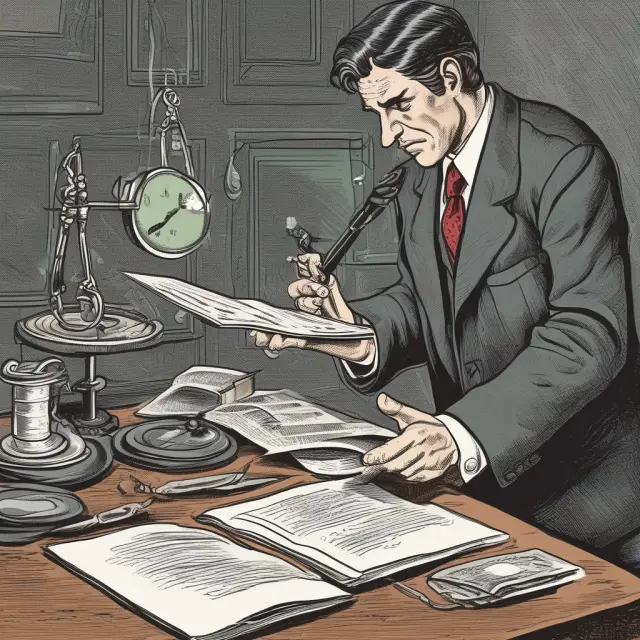 Detective examining financial records to identify discrepancies and maintain accuracy in an organization
