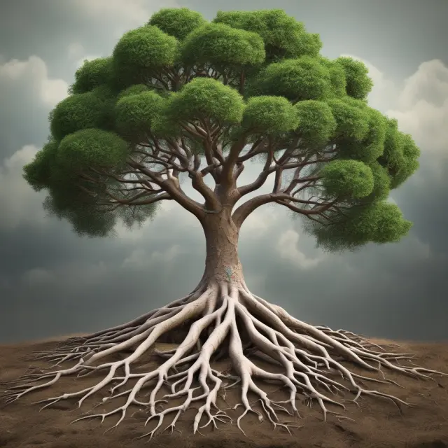 A growing tree represents internal growth through process improvements and new product lines, with 3M Corporation and Johnson & Johnson branches symbolizing successful implementation