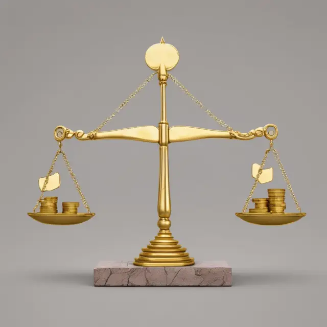 Golden scale balances IBRD loans with reforms (coins) and conditions (weights), symbolizing economic growth through sustainable development