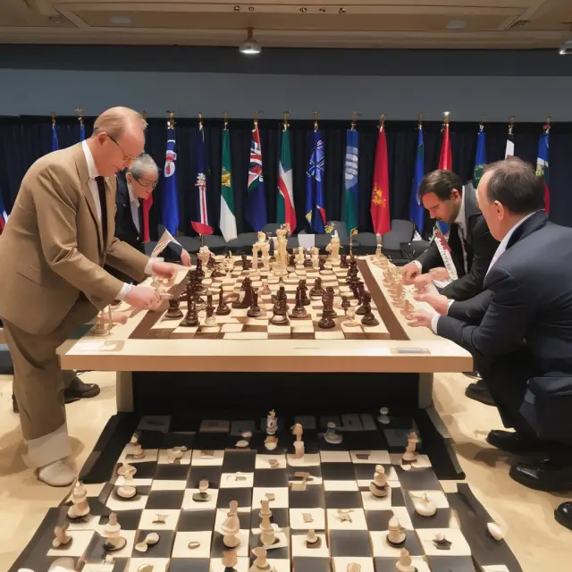 World Council members voting on a chessboard representing ICC strategic direction and global influence