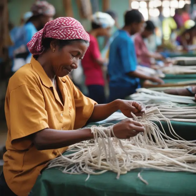 An intricately woven tapestry symbolizing ILO