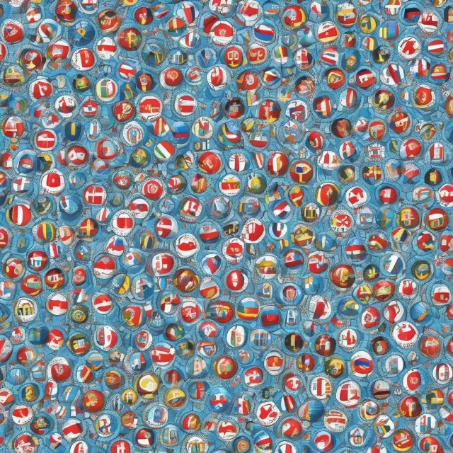 A global mosaic formed by interlocking country tiles, representing unity through the International Labour Organization