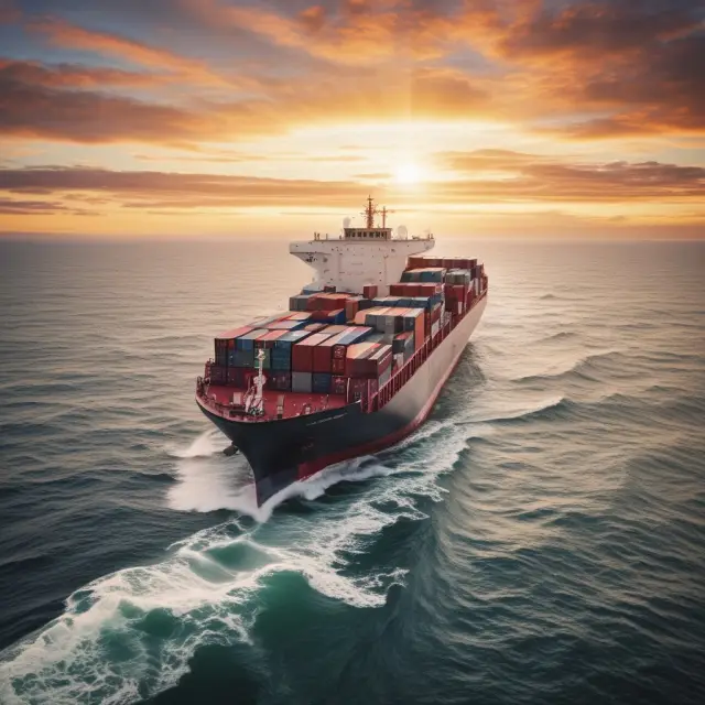 A compass with the IMO logo at its center, directing a ship through rough sea waves, symbolizing the organization