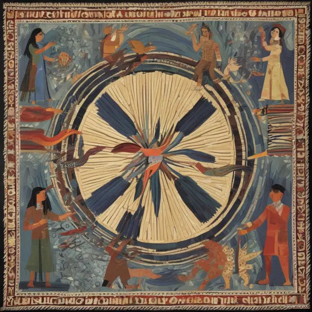 A hand of various global investors intricately weaving a bond tapestry, representing international bond investments for diversification and potential higher yields