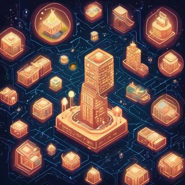 Interconnected IoT devices beneath a starry sky, representing the boundless possibilities and transformation in various industries