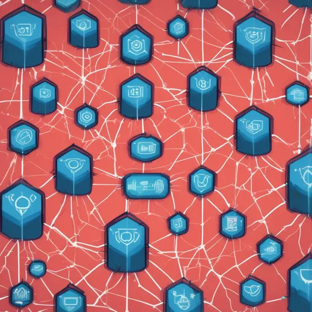 An intricate tapestry of IoT devices entwined with regulatory threads to depict data protection and privacy
