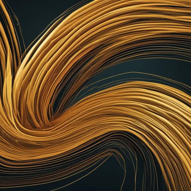 Golden ribbons representing yield spreads emerging from an interpolated yield curve