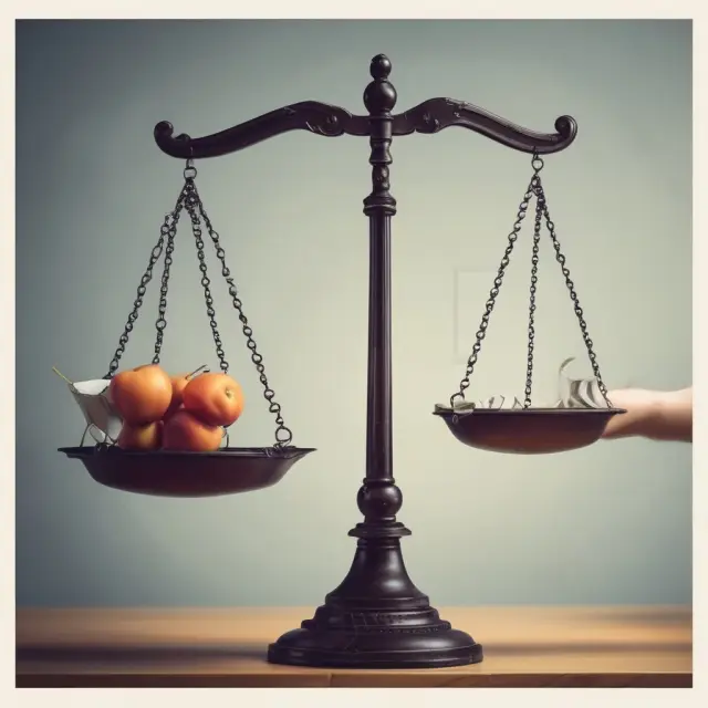 Company comparing investment projects A and B on a scale, illustrating the concept of intertemporal choice in corporate finance.