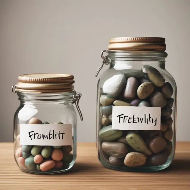 Two interconnected jars, one labeled
