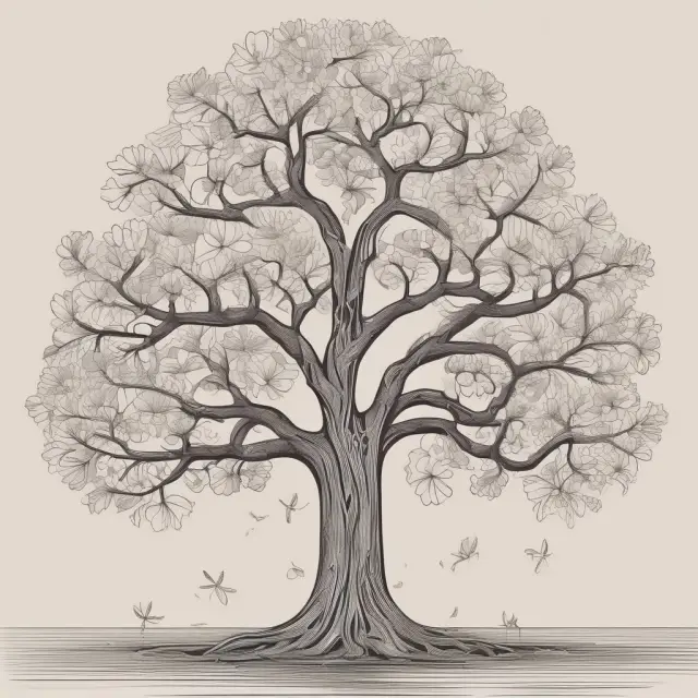 Bullish call option as a blooming flower (profitable trade) and bearish put option as a rooted tree (potential for profit, but requires careful consideration)