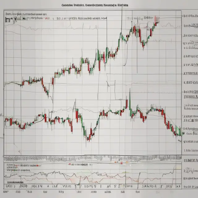 Candlestick chart demonstrating RSI oscillator and Intraday Momentum Index (IMI) to illustrate technical analysis for buy/sell signals