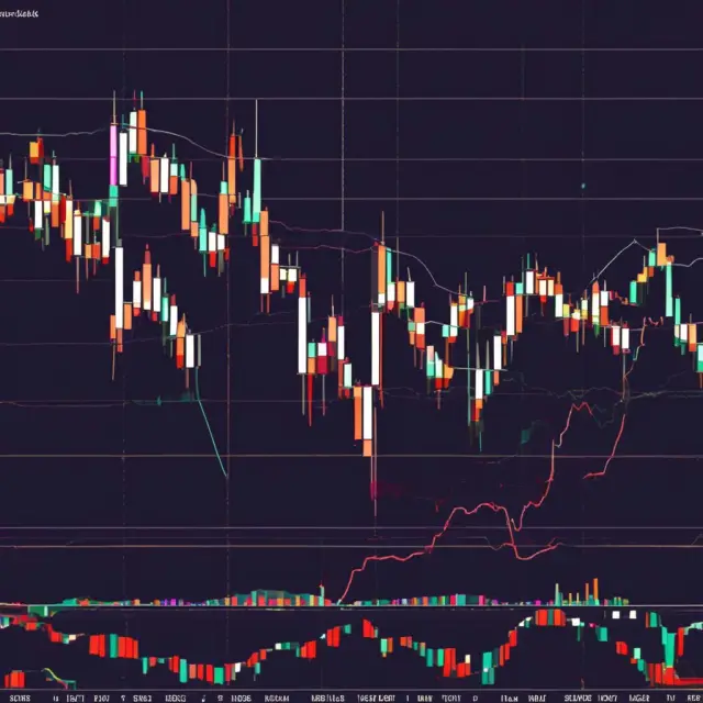 A flower blooms from the synergy of candlesticks and RSI elements, symbolizing the Intraday Momentum Index in technical analysis