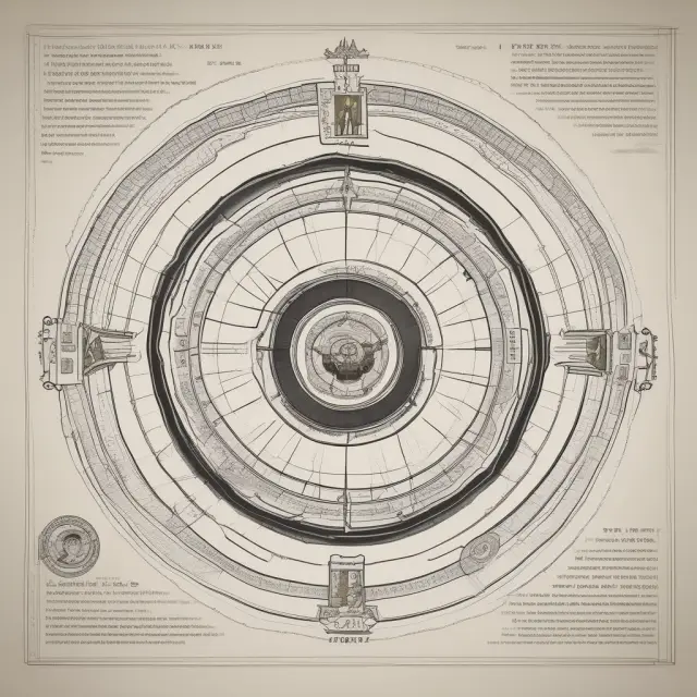 A compass with a North Star, labelled 
