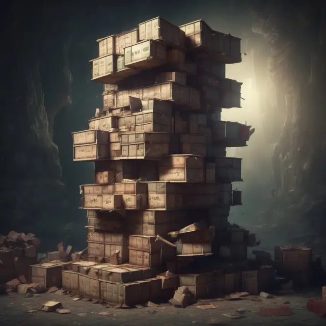 An image depicting an obsolete inventory stack collapsing into the Cost of Goods Sold account, symbolizing the direct write-off method