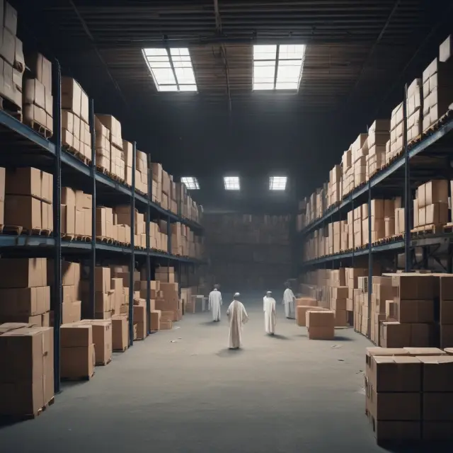 Obsolete inventory vanishing in a warehouse, representing the FAQs on inventory write-offs