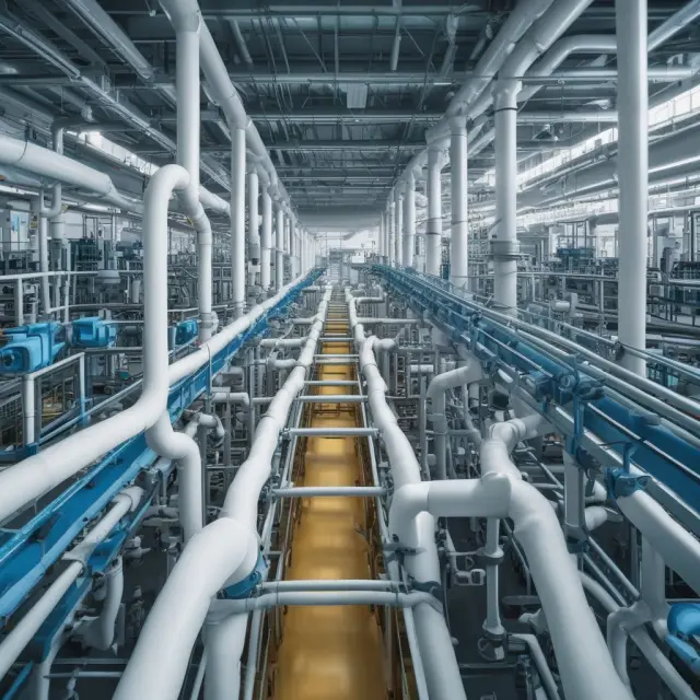 A pharmaceutical factory illustrates the importance of inventory accounting in drug development, with substances moving through pipelines representing various stages and costs