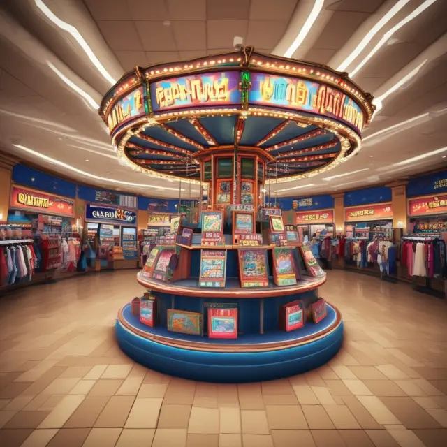 Merry-go-round illustrating inventory turnover in retail, stock moving efficiently on a whirl