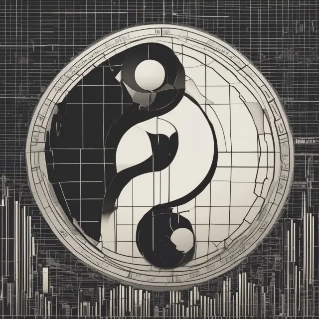 Yin-yang symbol illustrating inverse correlation between two financial instruments