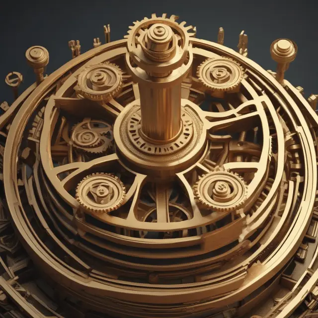 Golden scale representing WACC, with weights for equity and debt balanced on gears.
