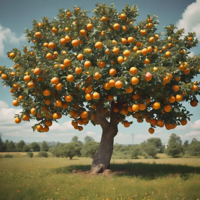 An apple tree laden with golden fruit symbolizing the benefits of efficient capital allocation and value creation in business.