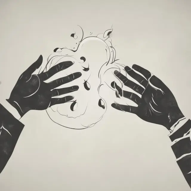 Hands juggling growth (left) and value (right) strategies, representing active versus passive investing.